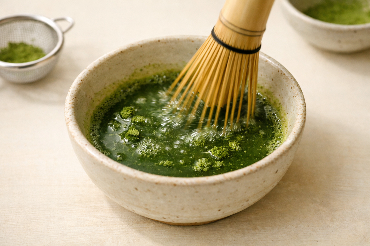 30 seconds: mix and break up clumps